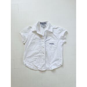 Vintage 90s B.U.M. Equipment Short Sleeve Crop top Button Up SAMPLE